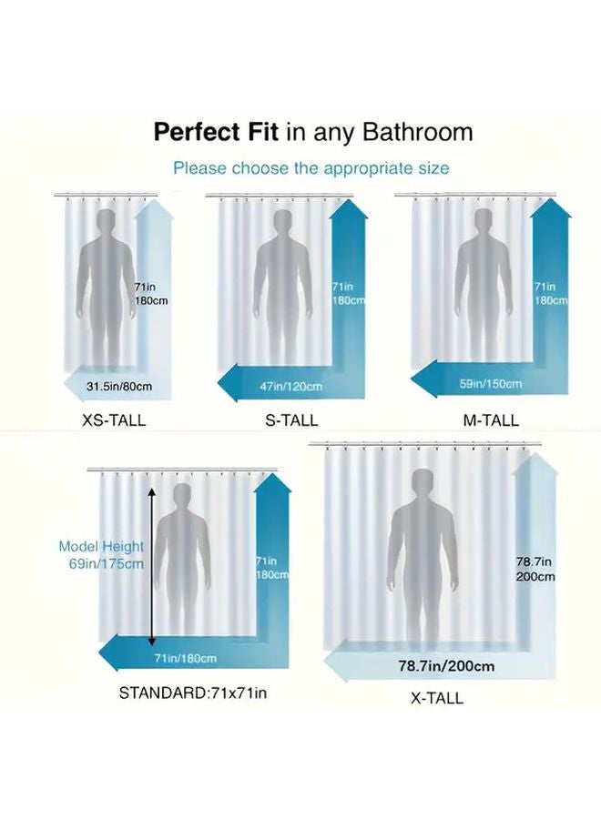 Panda Leaf Design PVC Shower Curtain 150x180cm With 10 Hooks Easy Clean - Image 4